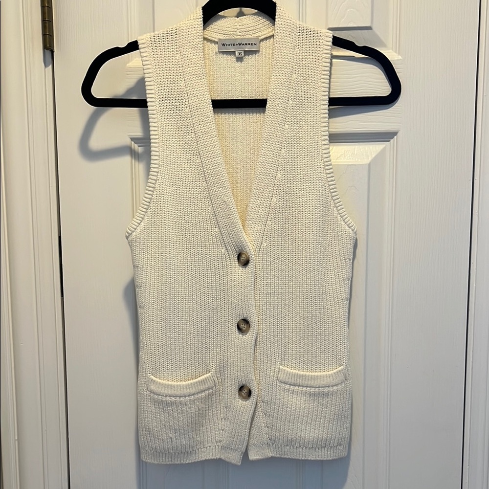 White & Warren Sleeveless Sweater
